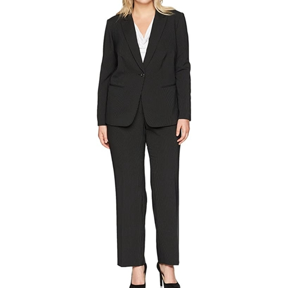 Tahari size 10 pinstripe black white pant suit - Picture 1 of 7